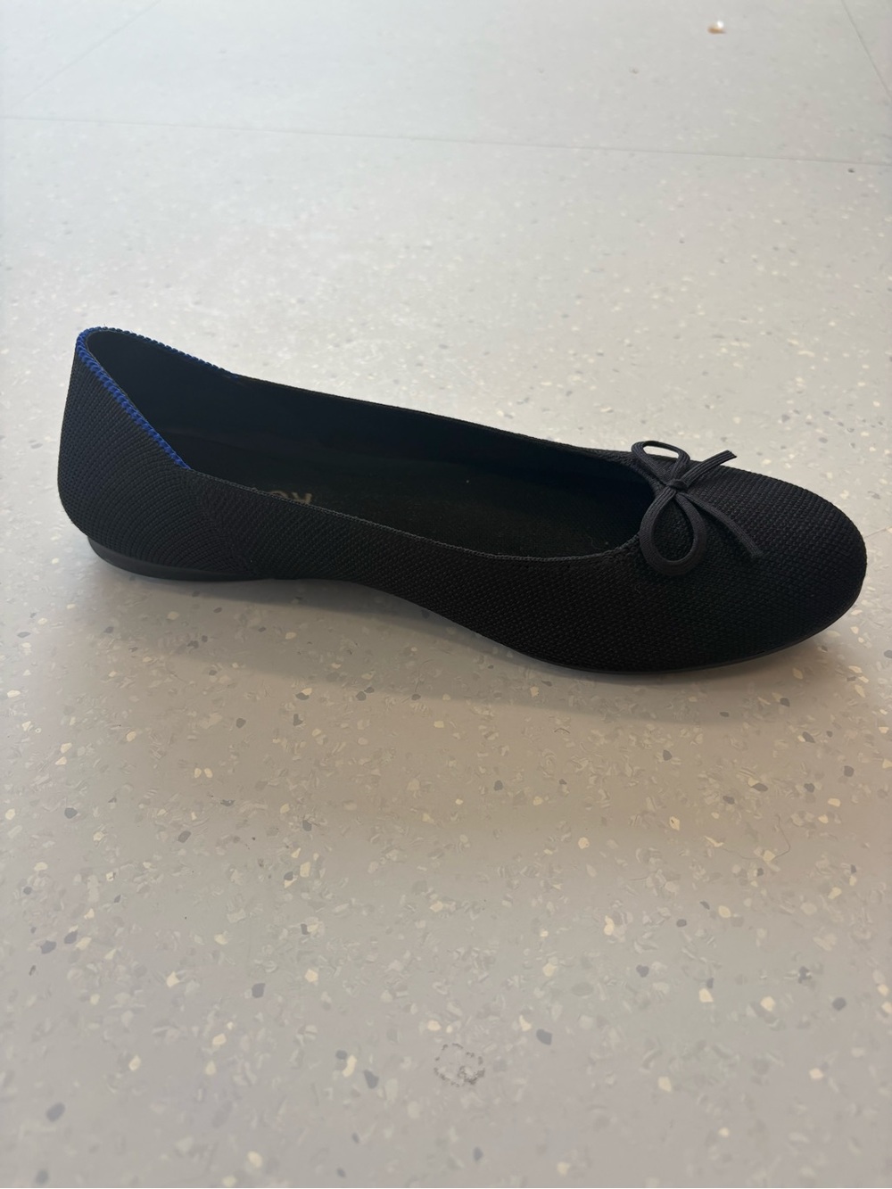 Rothy's Black Knit Ballet Flats with Blue Accent - Picture 2 of 3